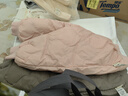 OAK FAMILY新品冬季寶寶白鵝絨束腳羽絨褲男女孩長(zhǎng)款褲子加厚保暖 灰粉 90 cm 曬單實(shí)拍圖