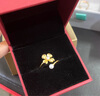 明牌珠寶 足金黃金珍珠開(kāi)口戒指婚嫁女戒送禮女AFM0167工費250 花田囍事·心悅萸你 12號 金重約2.81克 曬單實(shí)拍圖