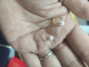洛河 黃金耳環(huán)個(gè)性999足金小耳圈氣質(zhì)足金淡水珍珠小耳釘簡(jiǎn)約圓圈 單內徑8珍珠3-4毫米 曬單實(shí)拍圖