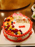 曼恒祝壽新鮮水果奶油壽桃生日蛋糕戚風(fēng)胚現做同城配送爸爸媽媽老人 A款福如東海單層 10英寸（適合4-7人） 曬單實(shí)拍圖
