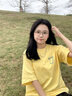 S·J·V·K奶黃色純棉重磅短袖t恤女夏季寬松多巴胺穿搭美式潮牌半袖上衣ins 黃色【純棉重磅260g】 L 曬單實拍圖