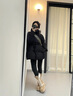 妙奕嘉棉服女秋冬季厚外套女款中長款黑色面包棉服2024新款棉襖棉衣 腰帶方格棉服【黑色】 L （建議110-125斤） 曬單實拍圖