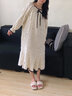 妮狄婭（nidiYa）睡裙女春季純棉紗布長(cháng)袖套頭時(shí)尚春秋睡衣魚(yú)尾裙中長(cháng)款家居服 米黃色QF23101 XL 【參考體重125-140斤】 曬單實(shí)拍圖