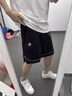 地潮男休閑短褲男寬松潮牌ins運動(dòng)褲子青少年學(xué)生夏季薄款直筒五分中褲 【速干透氣】黑色 3XL【建議150-175斤】 曬單實(shí)拍圖