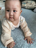 Aengbay昂貝 嬰兒秋衣秋褲春秋薄款純棉新生兒睡衣家居服寶寶早春套裝 海洋 90 cm 曬單實(shí)拍圖