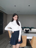 莫代爾打底衫女式秋冬氣質(zhì)半高領(lǐng)莫代爾修身長袖優(yōu)雅風(fēng)時尚上衣秋衣T恤 灰色 均碼80-130 曬單實(shí)拍圖