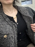斐莉玥現(xiàn)貨黑灰色小香風(fēng)毛呢外套女秋冬復(fù)古寬松百搭高級(jí)氣質(zhì)上衣 黑灰色[現(xiàn)貨] M 曬單實(shí)拍圖