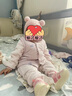戴維貝拉（DAVE＆BELLA）童裝初生嬰兒衣服寶寶連體衣幼兒外出服冬季新款嬰童服裝女孩爬服 粉色花朵 80cm （建議身高73-80cm） 曬單實拍圖