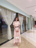 MeetMetro瑪依爾時(shí)尚高腰連衣裙2026夏新款氣質(zhì)顯瘦仙女裙蛋糕裙 藕粉 S 曬單實(shí)拍圖