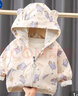 G.DUCKKIDS女童外套春秋新款卡通夾克女寶寶上衣中小童韓版洋氣可愛連帽外套 粉紅色 100 適合身高90-100cm年齡3-4歲 曬單實拍圖