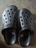 卡駱馳（CROCS）洞洞鞋貝雅卡駱班男鞋女鞋夏季新款透氣拖鞋沙灘鞋一腳蹬穿脫涼鞋 黑色/白色-066 45-46 (290mm) 曬單實(shí)拍圖