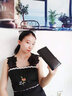 歌若拉錢(qián)包女士長(cháng)款多卡位真皮手拿包女式零錢(qián)包手包大容量皮夾2026新款 黑色 曬單實(shí)拍圖