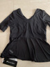 愛(ài)暇步瑜伽服女套裝仙氣高級感專(zhuān)業(yè)普拉提春夏瑜伽服上衣中袖款顯瘦大碼 黑色/含胸墊/上衣 2XL 曬單實(shí)拍圖