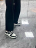 安踏元年｜女鞋運動(dòng)鞋板鞋女子秋季皮面厚底增高耐磨易打理休閑鞋子 象牙白/黑-4 39 (245mm) 曬單實(shí)拍圖
