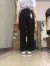 浪莎闊腿休閑工裝褲女春季高腰寬松顯瘦梨形身材美式運動(dòng)休閑直筒衛褲 曬單實(shí)拍圖