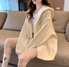 DOGHC13女大童外套春秋款連帽開衫衛(wèi)衣15初高中學(xué)生18女生寬松長袖上衣 杏色-春秋薄款 155 (M) 建議95-105斤 曬單實(shí)拍圖