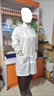 WK防靜電服立領(lǐng)大褂工作服無(wú)塵服 1件 白色 L  曬單實(shí)拍圖