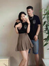 MDlila【兩件裝】情侶裝夏季套裝短袖2025新款衣服一男一女t恤團體班服 白色男款+白色女款 XL 男+女M 曬單實拍圖