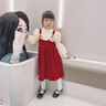 G.DUCKKIDS童裝女童套裝秋冬季裙子兒童衣服女孩加絨加厚拜年服連衣裙兩件套 大紅色 120 尺碼5~6歲【110-120cm】cm 曬單實(shí)拍圖