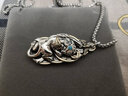 銘揚飾海 925銀貔貅吊墜男士銀項鏈復古霸氣原創(chuàng  )設計高級感七夕情人節禮物 純銀貔貅吊墜+鋼鏈55cm 曬單實(shí)拍圖