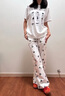 YOMC美式可愛(ài)狗爪闊腿高腰休閑褲女2025秋季百搭個(gè)性修身遮肉甜美長(cháng)褲 狗爪印長(cháng)褲白色 S 60-85斤 曬單實(shí)拍圖
