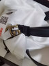 GUCCI 古馳 女士皮革皮帶腰帶雙G 黑色2cm 3cm 4cm 做舊款409417 AP00T 1000-2cm 80cm(適合29-30褲圍） 曬單實(shí)拍圖