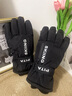BUBU全掌觸屏滑雪手套冬季女加絨厚拉鏈雪卡冬天騎行電動(dòng)車(chē)防寒風(fēng)防水 黑色 曬單實(shí)拍圖