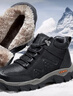 駱駝（CAMEL）高幫登山鞋男款冬季加絨防寒保暖戶(hù)外徒步鞋男 G13W307083 黑色 43 曬單實(shí)拍圖