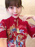 麗佰昕中式旗袍結(jié)婚敬酒服新娘新款秋冬季答謝宴禮服女訂婚連衣裙回門 酒紅色長款 XL 曬單實(shí)拍圖