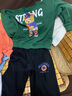 真維斯兒童套裝圓領(lǐng)長(cháng)袖薄款長(cháng)褲男童女童秋季衣服中大童寬松運動(dòng)服童裝 【薄款套裝】綠（熊）黑（球） 110 曬單實(shí)拍圖