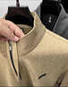 皮爾卡丹（pierre cardin）半拉鏈立領(lǐng)衛(wèi)衣男春秋季運(yùn)動(dòng)透氣t恤男長袖內(nèi)搭男士秋裝打底衫潮 卡其 XL 175【建議體重體重130-150斤】 曬單實(shí)拍圖