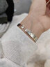 壹遇足銀9999足銀開(kāi)口實(shí)心手鐲女款520節日情人節送女友母親手環(huán)禮物 環(huán)繞編織幸福手鐲 30g 曬單實(shí)拍圖