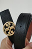 Tory Burch 湯麗柏琦 MILLER金屬皮帶腰帶TB 138935 黑色/金色 001 S  (930mm*25mm) 曬單實拍圖