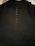 LOVER RUCCI插肩小立領(lǐng)紐扣長(cháng)袖t恤女秋季新款純色修身百搭春秋上衣打底衫潮 黑色 3XL 曬單實(shí)拍圖
