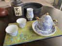 正宗手工掐絲青花功夫茶具套裝高端茶壺茶杯禮盒裝中秋送禮送領(lǐng)導(dǎo) 三生有幸茶具 | 一壺三杯+壺承 曬單實(shí)拍圖