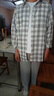 喜詩(shī)萊（CESLAY）2025韓版春夏休閑套裝女學(xué)生寬松格子襯衣短袖T+闊腿休閑褲三件套 黑格襯衣+短袖T+灰褲子(三件套) S 【建議95斤以下】 曬單實(shí)拍圖