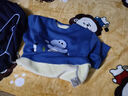 巴布豆寶寶衣服男童加絨套裝冬季新款中小童加厚保暖防風(fēng)卡通洋氣童裝 海軍藍 巴布藍恐龍+藍 爪印巴布X 110 曬單實(shí)拍圖