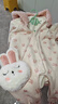 班喜迪嬰兒衣服秋冬女寶寶連體衣公主洋氣外出服嬰幼兒薄絨連帽哈衣春秋 米色 80cm 曬單實(shí)拍圖