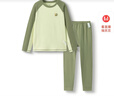 巴拉巴拉兒童保暖內衣套裝冬季加厚女童寶寶秋衣秋褲男童打底內搭發(fā)熱睡衣 綠色調00344-208424169108 140 曬單實(shí)拍圖