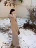 皮爾卡丹（pierre cardin）針織連衣裙子女裝秋冬季長(cháng)款毛衣新款包臀打底長(cháng)裙內搭 【燕麥色】 40/45kg/S 曬單實(shí)拍圖