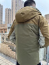 雅鹿冬季沖鋒衣羽絨服男女三合一兩件套2023年戶外工裝登山服潮流 A617粽灰綠色 XL 約155-170斤 曬單實拍圖