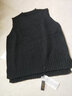 孜茜圓領(lǐng)套頭羊毛馬甲女韓版寬松純色簡(jiǎn)約無(wú)袖毛衣側開(kāi)叉背心針織坎肩 黑色 XL 曬單實(shí)拍圖