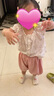 幼歌（YOUGE）嬰幼兒夏季新款草莓甜心輕薄束腳褲時尚彈力松緊長褲潮 草莓牛奶白 100 cm 曬單實拍圖