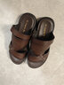 紅蜻蜓男涼鞋夏款男士沙灘鞋經(jīng)典款式男涼鞋輕便兩穿皮涼鞋 棕色 39 曬單實(shí)拍圖