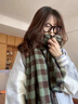 MAINLYKITTY圍巾女秋冬季高級感圍脖加厚保暖披肩元旦生日新年禮物送女友 【綠色】-禮盒裝 曬單實(shí)拍圖