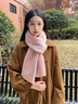 恒源祥100%純羊毛圍巾女士秋冬季雙面雪花加厚保暖提花針織圍脖送禮粉色 曬單實(shí)拍圖