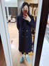 威世品冬裝職業(yè)裝毛呢外套女中長(cháng)款羊毛大衣氣質(zhì)售樓部工裝珠寶店工作服 藏藍色- (含50%羊毛) 常規 M 建議98-107斤 曬單實(shí)拍圖