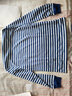際華三五三五新款長(cháng)袖?；晟婪垂馑{白條紋?；晟篱L(cháng)袖圓領(lǐng)衫T恤體能服訓練服 藍白?；晟?165-170/92-96 曬單實(shí)拍圖