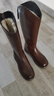 卡帝樂(lè )鱷魚(yú)（CARTELO）真皮厚底長(cháng)靴女冬季全牛皮羊毛高筒靴皮毛一體長(cháng)筒靴加絨加厚靴子 棕色【加厚羊毛里】 39 曬單實(shí)拍圖
