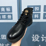 奧康馬丁靴男款夏季2025新款高幫男鞋牛皮保暖加絨男士戶外工裝靴子 黑色【運動鞋碼】 41 曬單實拍圖
